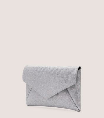 Stuart Weitzman,LA MINI-POCHETTE LOVELETTER,Clutch,Nouveau noir,Argent,Side View