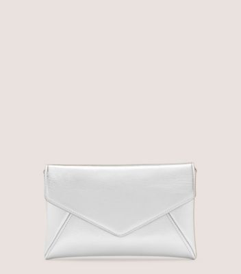 Stuart Weitzman,LOVELETTER MINI CLUTCH,Leather,Clutch,Faux Leather,No Embellishment,Compact,Gold Metal,Formal,,Front View