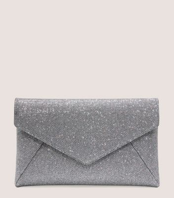 Stuart Weitzman,LOVELETTER CLUTCH,Clutch,New Noir,Gunmetal,Front View