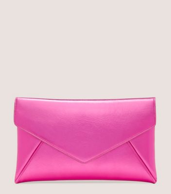 Stuart Weitzman,The Loveletter Clutch,Clutch,Metallic leather,Azalea