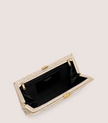 Stuart Weitzman,The VIP Clutch,Clutch,New Noir,Platino Gold,Top View