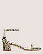 Stuart Weitzman,Simplecurve 50 Sandal,Sandal,Printed boa embossed leather,Cream & Oat,Front View