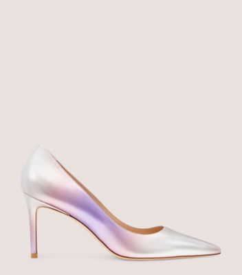 Stuart Weitzman,Escarpin Stuart 85,Pump,Cuir métallique dégradé,Lilas multi