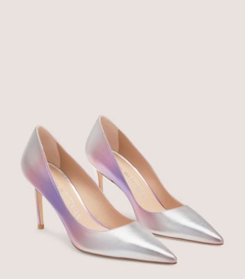 Stuart Weitzman,Escarpin Stuart 85,Pump,Cuir métallique dégradé,Lilas multi