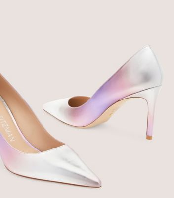 Stuart Weitzman,Escarpin Stuart 85,Pump,Cuir métallique dégradé,Lilas multi