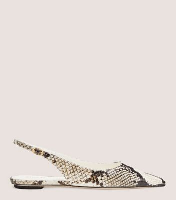 Stuart Weitzman,STUART SLEEK SLINGBACK FLAT,Leather,Flats,Casual,Multi Color,Front View