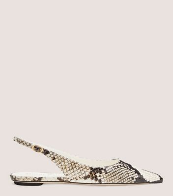 Stuart Weitzman,STUART SLEEK SLINGBACK FLAT,Leather,Flats,Casual,Multi Color