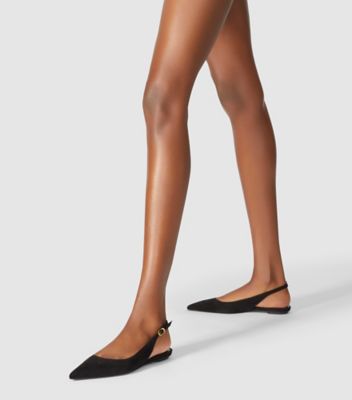 Stuart Weitzman,STUART SLEEK SLINGBACK FLAT,,Shoe on tall model