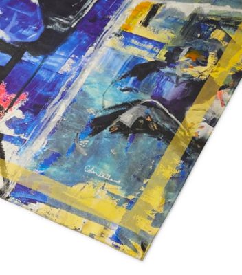 Stuart Weitzman,SW x KidSuper Silk Scarf,Printed silk,Blue Multi