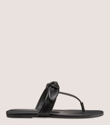 Stuart Weitzman,Mule avec sangles en T Bandeau,Slide,Cuir nappa,Noir