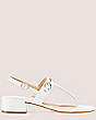 Stuart Weitzman,Owen Buckle 35 T-Strap Sandal,Sandal,Smooth Leather,White,Front View