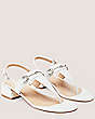 Stuart Weitzman,Owen Buckle 35 T-Strap Sandal,Sandal,Smooth Leather,White,Angle View