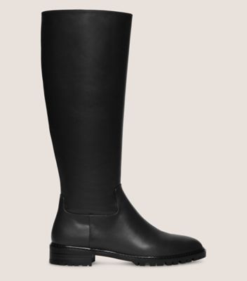 Stuart Weitzman,City Zip Knee-High Boot,Boot,Smooth Leather,Black,Front View