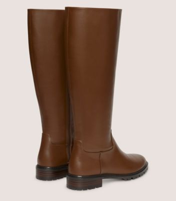 Stuart Weitzman,CITY ZIP KNEE-HIGH BOOT,Leather,Riding,Casual,Brown