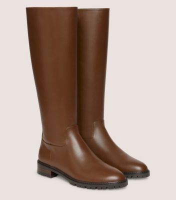 Stuart Weitzman,CITY ZIP KNEE-HIGH BOOT,Leather,Riding,Casual,Brown