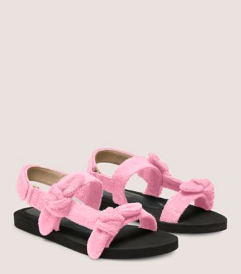 Stuart Weitzman,Bandeau Sport Sandal,Sandal,Terry cloth,India Pink