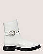 Stuart Weitzman,CRYSTAL BUCKLE ZIP BOOTIE,Bootie,Smooth Leather,White,Front View