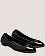 Stuart Weitzman,Gabby Ballet Flat,Flat,Nappa & patent leather,Black,Angle View
