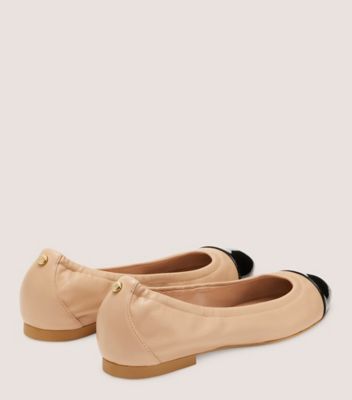 Stuart Weitzman,GABBY BALLET FLAT,Rubber,Ballet Flats,Pull Tab,Work,Beige