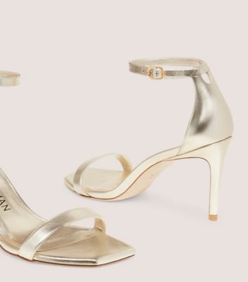 Stuart Weitzman,NUNAKEDCURVE 85 SANDAL,Leather,Sandals,Formal,White,Detailed View