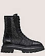 Stuart Weitzman,Bedford Mesh Lace-Up Bootie,Bootie,Open mesh & smooth leather,Black,Front View