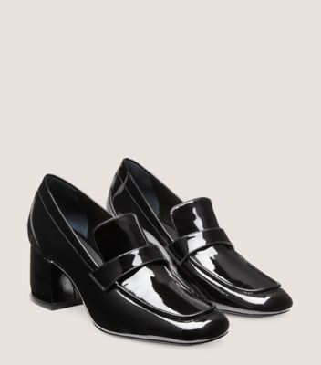 Stuart Weitzman,Sleek 60 Loafer,Loafer,Patent leather,Black,Angle View