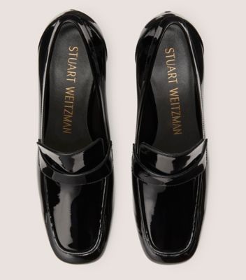 Stuart Weitzman,Flâneur élégant 60,Loafer,Cuir verni,Noir