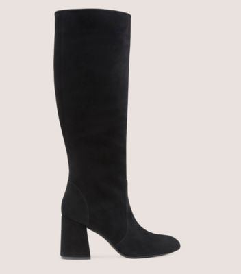 Stuart Weitzman,BOTTE À TIGE MOLLE FLAREBLOCK 85,Boot,Suède,Noir