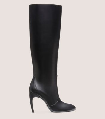 Stuart Weitzman,LUXECURVE 100 SLOUCH BOOT,Nappa Leather,Boots,Day Party,Black