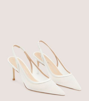 Stuart Weitzman Women's Stuart 75mm Slingback Pumps - White - Size 6.5