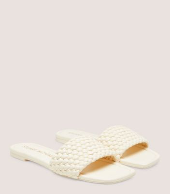 Stuart Weitzman,Waikiki Summer Slide,Slide,Lacquered Nappa Leather,Seashell