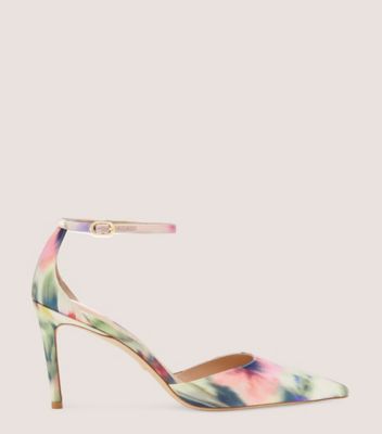 Stuart Weitzman,STUART 85 STRAP PUMP,Leather,Pumps,D Orsay,Day Party,Multi Color,Front View