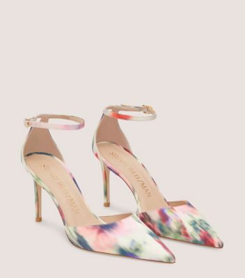 Stuart Weitzman,STUART 85 STRAP PUMP,Leather,Pumps,D Orsay,Day Party,Multi Color,Angle View