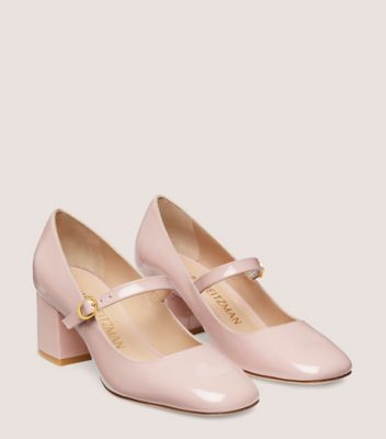 Stuart Weitzman,STUART MJ 60 PUMP,Leather,Pumps,Belt,Day Party,Blush,Angle View