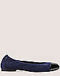 Stuart Weitzman,Gabby Ballet Flat,Flat,Suede & patent leather,Navy Blue & Black