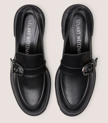 Stuart Weitzman,Maverick Soho Loafer,Loafer,Smooth Leather,Black,Top View