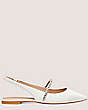 Stuart Weitzman,CRYSTALINE SLINGBACK,Flat,Smooth Leather,White,Front View