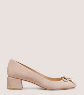 Stuart Weitzman Gabby Pearl 45 Block Pump The Sw Outlet In Dolce Taupe