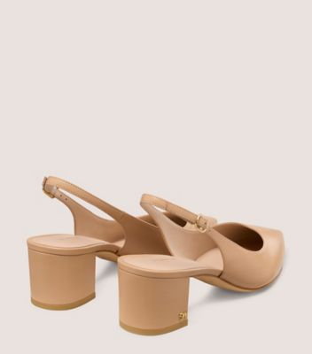 Stuart Weitzman,DANCER 45 BLOCK SLINGBACK,Beige