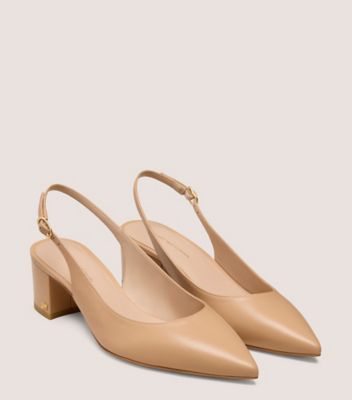 Stuart Weitzman,DANCER 45 BLOCK SLINGBACK,Beige