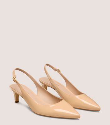 Stuart Weitzman,DANCER 50 SLINGBACK,Beige,Angle View