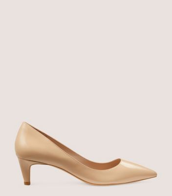 Stuart Weitzman,DANCER 50 PUMP,Pump,Patent leather,Golden Beige,Front View