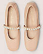Stuart Weitzman,GOLDIE BALLET FLAT,Flat,Lacquered Nappa Leather,Adobe Beige,Top View