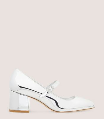 Stuart Weitzman,STUART MJ 60 PUMP,Pump,Specchio leather,Silver