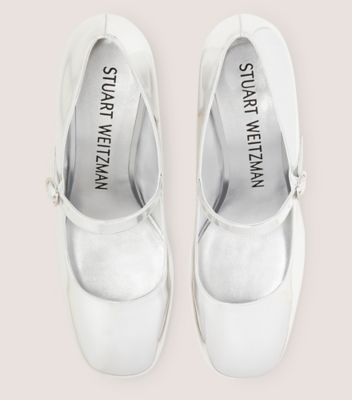 Stuart Weitzman,STUART MJ 60 PUMP,Pump,Specchio leather,Silver,Detailed View