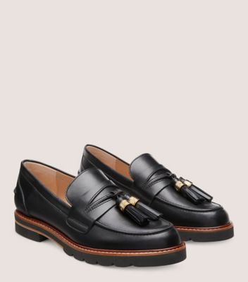 Stuart Weitzman,Manila,Loafer,Leather,Black,Angle View