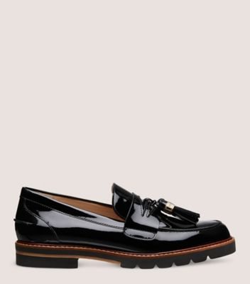 Stuart Weitzman,Manila,Loafer,Patent leather,Black,Front View