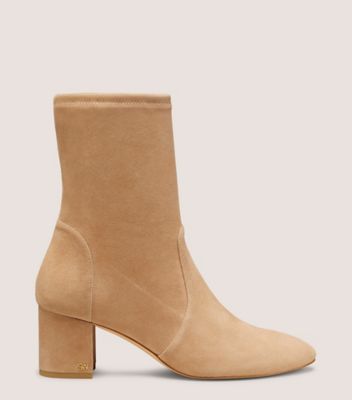 Stuart Weitzman,ARIANA 60 SOCK BOOTIE,Rubber,Leather,Bootie,Sock,Flexible,Day Party,,Front View