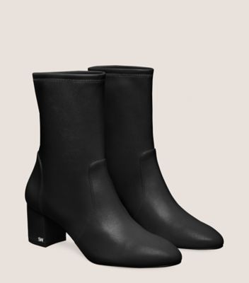 Stuart Weitzman,ARIANA 60 SOCK BOOTIE,Nappa Leather,Rubber,Bootie,Flexible,Day Party,Black,Angle View