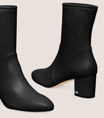 Stuart Weitzman,ARIANA 60 SOCK BOOTIE,Rubber,Nappa Leather,Bootie,Flexible,Day Party,Black,Detailed View